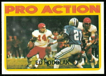 Ed Podolak In Action 1972 Topps football card Ed Podolak In Action 1972 Topps football card