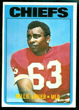 Willie Lanier 1972 Topps football card