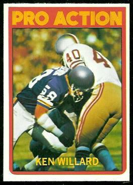 Ken Willard In Action 1972 Topps football card