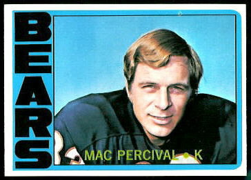 Mac Percival 1972 Topps football card