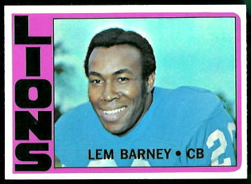 Lem Barney 1972 Topps football card