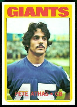 Pete Athas 1972 Topps football card