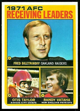 1971 AFC Receiving Leaders 1972 Topps football card