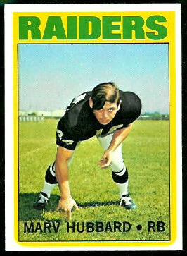 Marv Hubbard 1972 Topps football card