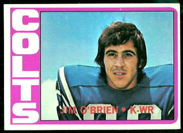 Jim O'Brien 1972 Topps football card