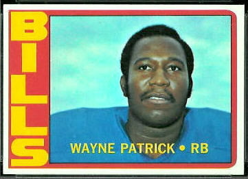 Wayne Patrick 1972 Topps football card