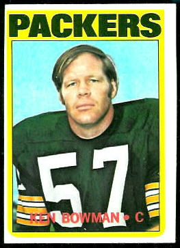 Ken Bowman 1972 Topps football card