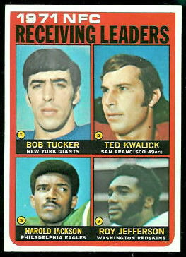 1971 NFC Receiving Leaders 1972 Topps football card