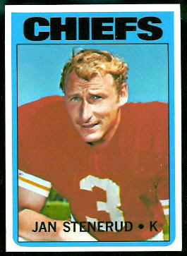 Jan Stenerud 1972 Topps football card