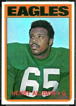 Henry Allison 1972 Topps football card