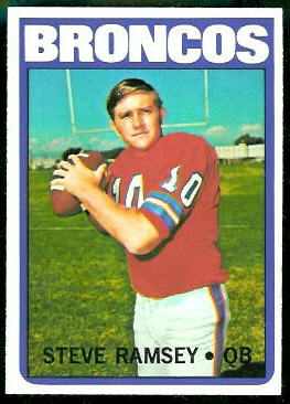 Steve Ramsey 1972 Topps football card