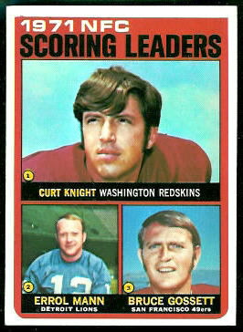 1971 NFC Scoring Leaders 1972 Topps football card 1971 NFC Scoring Leaders 1972 Topps football card