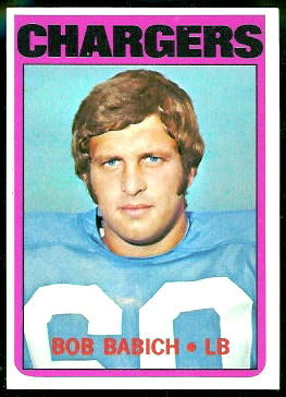 Bob Babich 1972 Topps football card