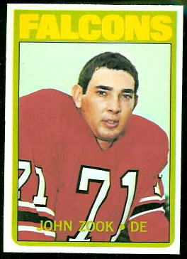 John Zook 1972 Topps football card