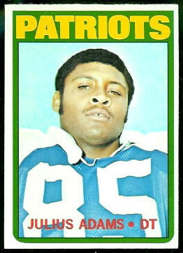 Julius Adams 1972 Topps football card