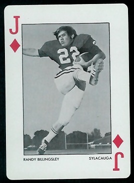 Randy Billingsley 1973 Alabama Playing Cards football card