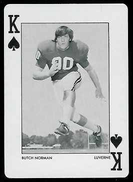 Butch Norman 1973 Alabama Playing Cards football card Butch Norman 1973 Alabama Playing Cards football card