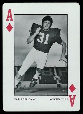 Mark Prudhomme 1973 Alabama Playing Cards football card