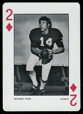 Richard Todd 1973 Alabama Playing Cards football card