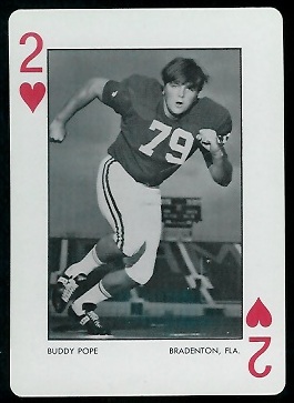 Buddy Pope 1973 Alabama Playing Cards football card