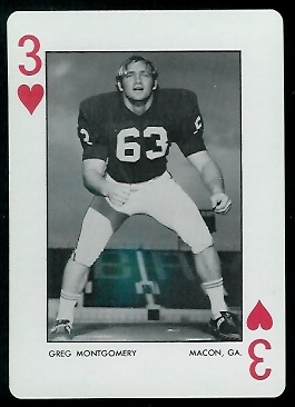 Greg Montgomery 1973 Alabama Playing Cards football card Greg Montgomery 1973 Alabama Playing Cards football card