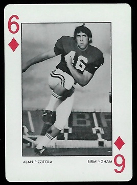 Alan Pizzitola 1973 Alabama Playing Cards football card