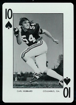 Carl Hubbard 1973 Auburn Playing Cards football card