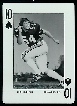 Carl Hubbard 1973 Auburn Playing Cards football card