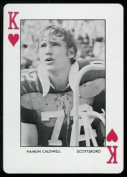 Hamlin Caldwell 1973 Auburn Playing Cards football card