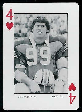 Liston Eddins 1973 Auburn Playing Cards football card