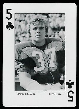 Jimmy Sirmans 1973 Auburn Playing Cards football card Jimmy Sirmans 1973 Auburn Playing Cards football card
