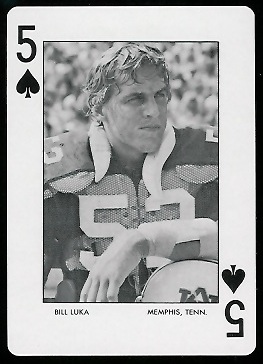 Bill Luka 1973 Auburn Playing Cards football card