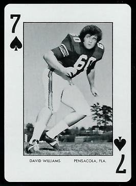 David Williams 1973 Auburn Playing Cards football card David Williams 1973 Auburn Playing Cards football card