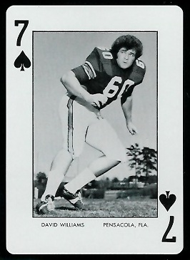 David Williams 1973 Auburn Playing Cards football card