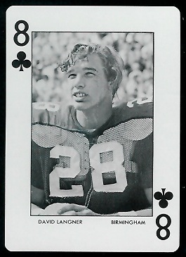 David Langner 1973 Auburn Playing Cards football card