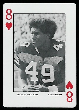 Thomas Gossom 1973 Auburn Playing Cards football card