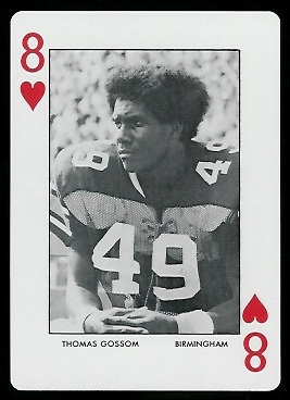 Thomas Gossom 1973 Auburn Playing Cards football card Thomas Gossom 1973 Auburn Playing Cards football card
