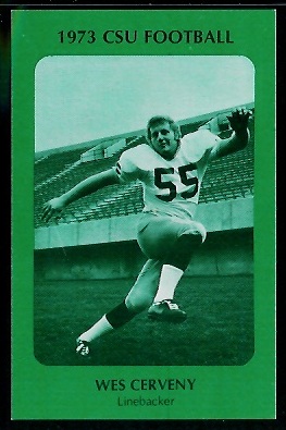 Wes Cerveny 1973 Colorado State football card