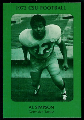 Al Simpson 1973 Colorado State football card Al Simpson 1973 Colorado State football card