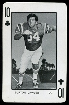 Burton Lawless 1973 Florida Playing Cards football card Burton Lawless 1973 Florida Playing Cards football card