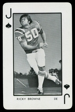 Ricky Browne 1973 Florida Playing Cards football card