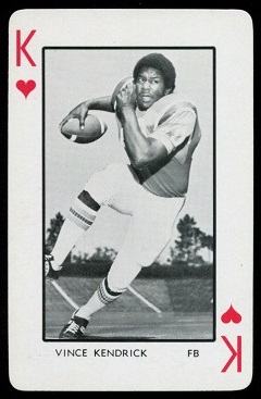 Vince Kendrick 1973 Florida Playing Cards football card Vince Kendrick 1973 Florida Playing Cards football card