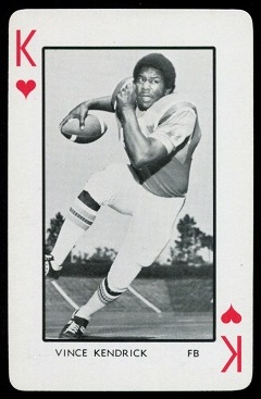 Vince Kendrick 1973 Florida Playing Cards football card