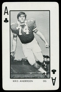 Kris Anderson 1973 Florida Playing Cards football card