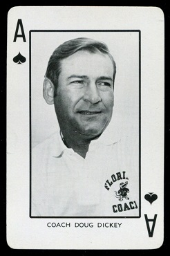 Doug Dickey 1973 Florida Playing Cards football card