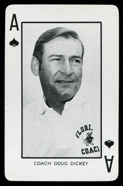 Doug Dickey 1973 Florida Playing Cards football card Doug Dickey 1973 Florida Playing Cards football card