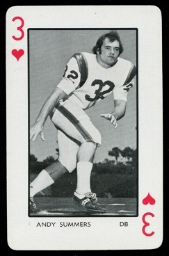 Andy Summers 1973 Florida Playing Cards football card