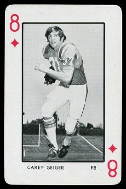 Carey Geiger 1973 Florida Playing Cards football card