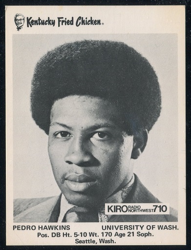 Pedro Hawkins 1973 KFC Washington football card