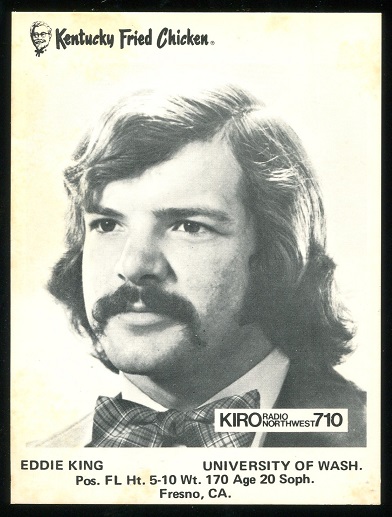Eddie King 1973 KFC Washington football card